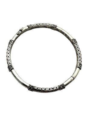 JTV Artisan Sterling Silver Filigree Bangle Bracelet 7 3/4 Inch 22 Grams